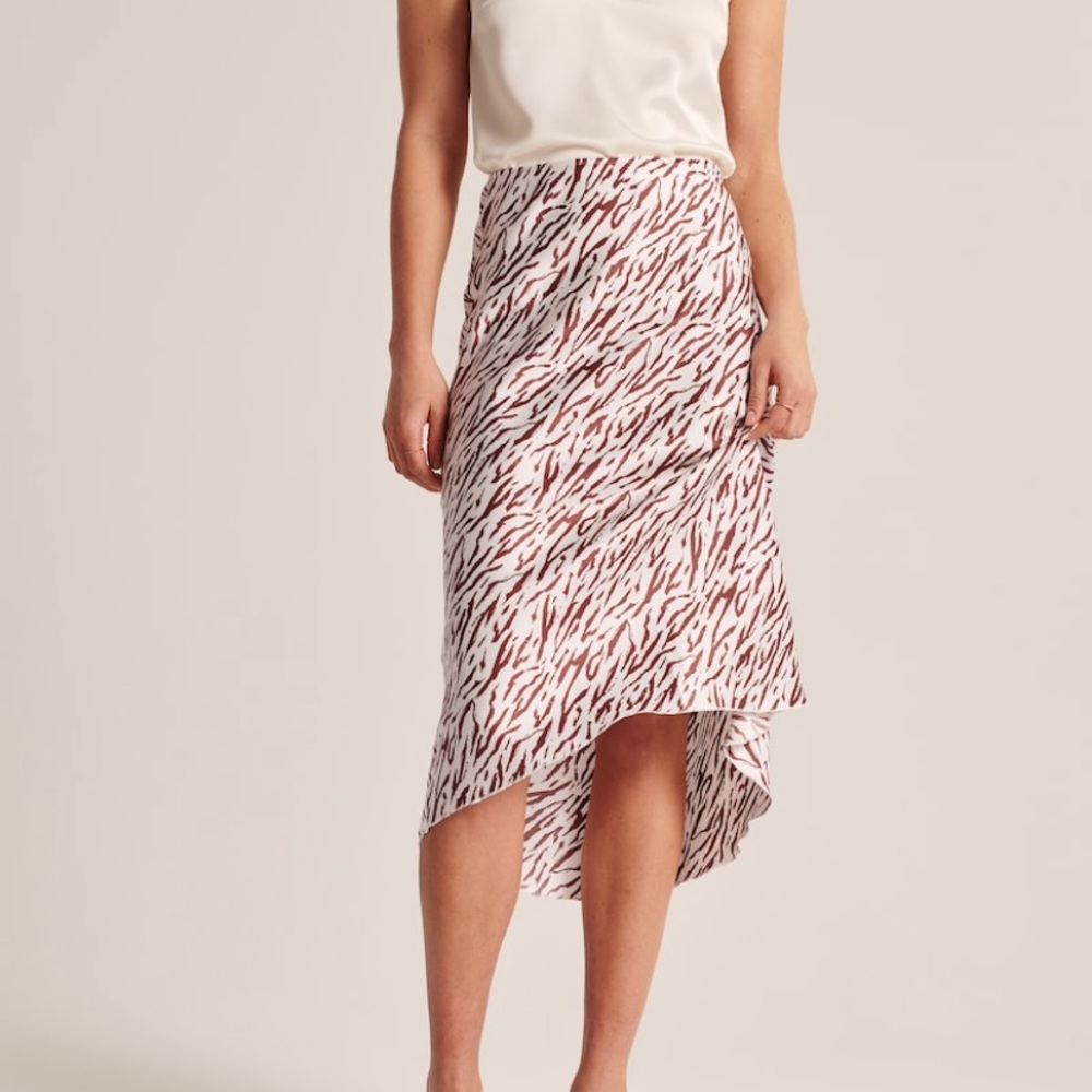 Abercrombie & Fitch Satin Midi Skirt